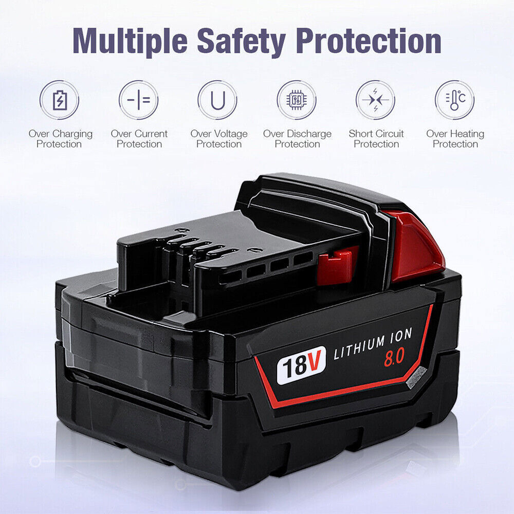 1/10Pack For Milwaukee for M18 Lithium 8 Ah Extended Capacity Battery 48-11-1860