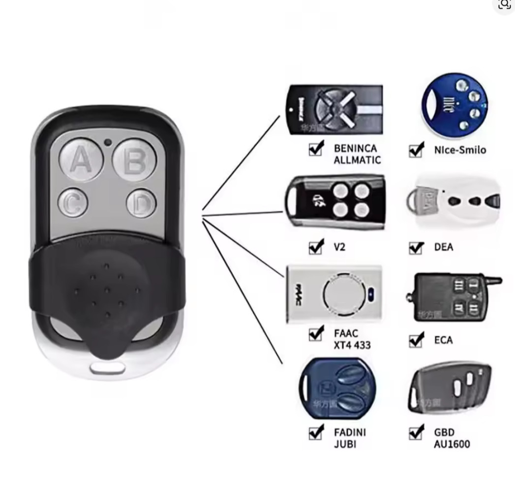 433MHz 4Button ABCD/Lock Unlock Remote Control Metal Push Button Transmitter Uni