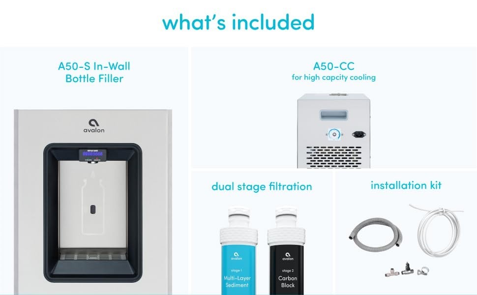 Avalon in-Wall Self-Cleaning Bottle Filling Station w/ Dual Filtration & WIFI