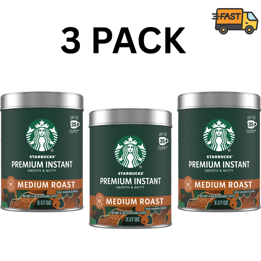 Starbucks Instant Coffee Medium Roast 3 Pack 3.17oz 100% Arabica Rich