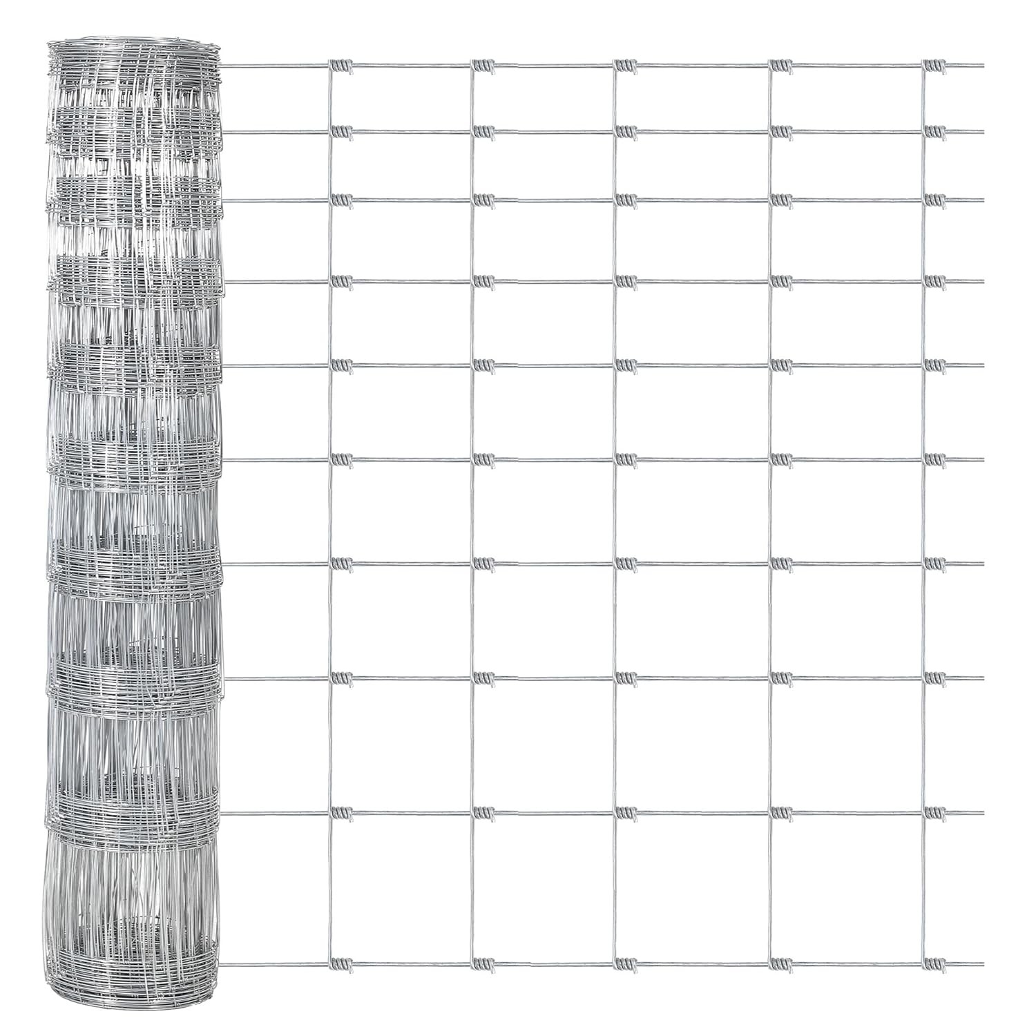 4/5/6FT x 164/328FT Farm Fence Outdoor Galvanized Cattle Fence Animal Protection