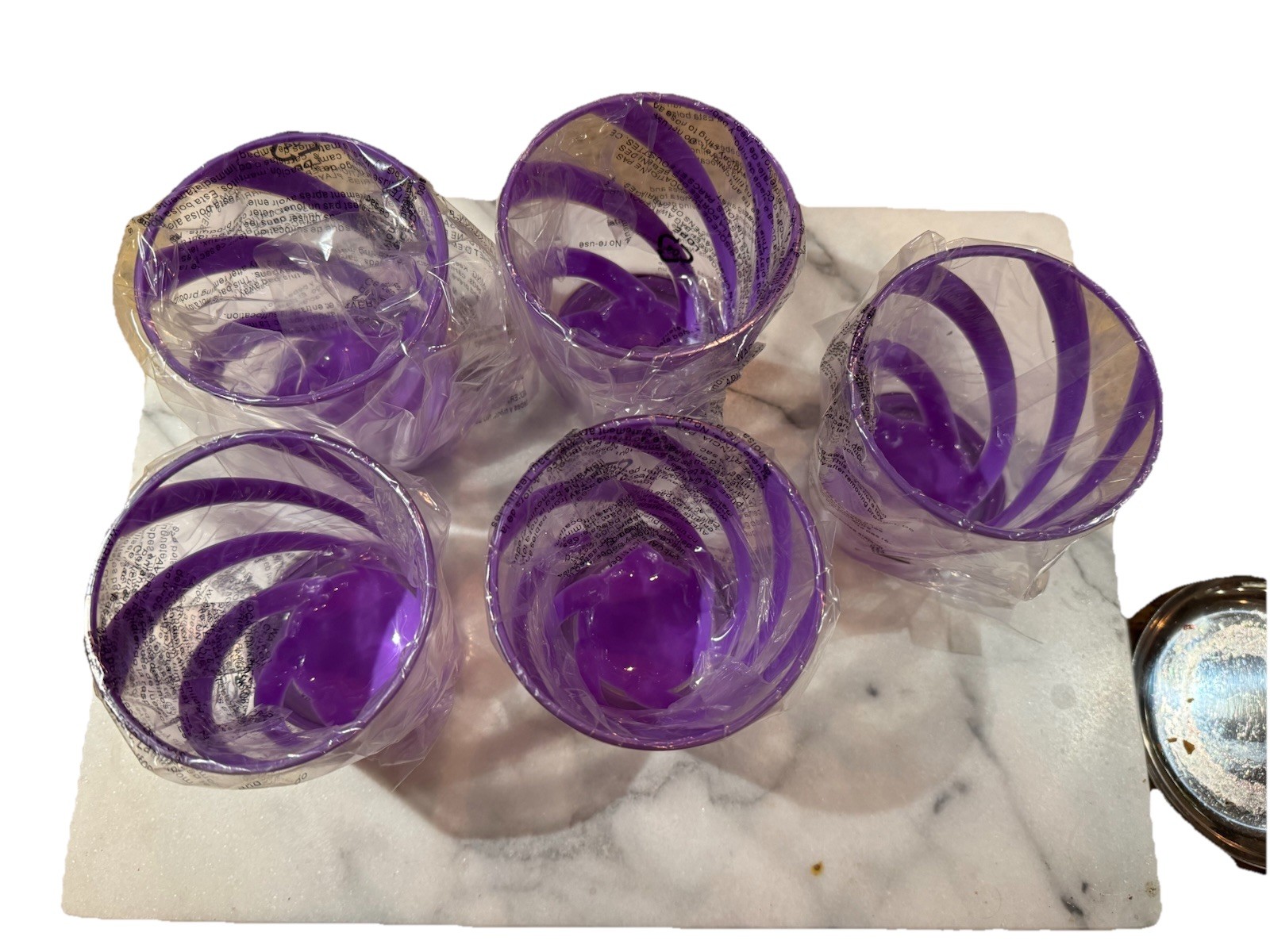 5 Brand New never Been Used Firorira Un Giardino Methacrylate Glasses In Purple