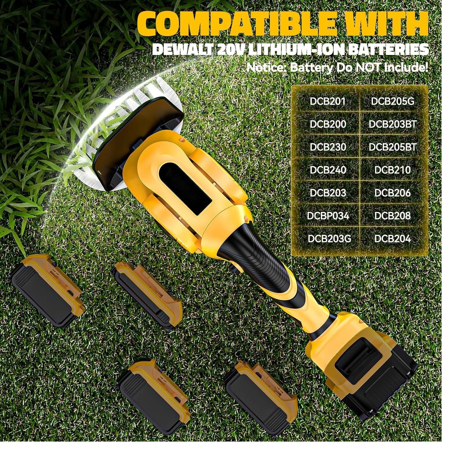 Electric Cordless Grass Shear 20V Shrubbery Trimmer 2 in 1 Hedge Shears Cutters