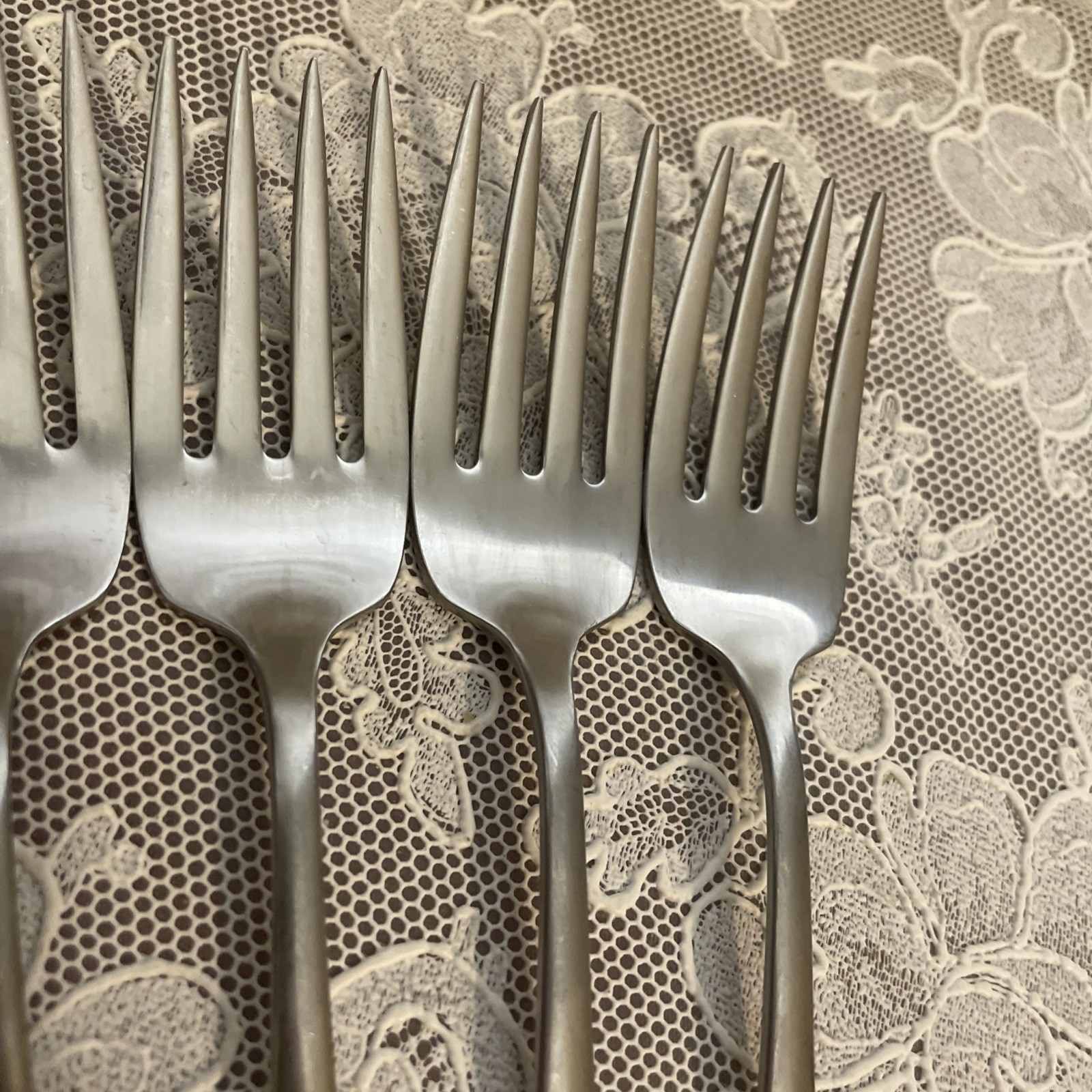Oneidaware Allegiance Stainless Flatware Lot Of 6 Salad Forks Nice! Pretty Shiny