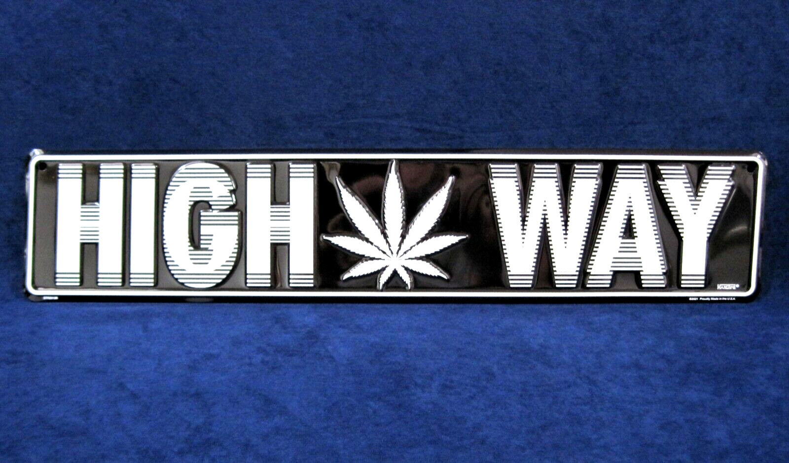 HIGH WAY -*US MADE*- 24″ Embossed Metal Street Sign – Man Cave Garage Bar Décor