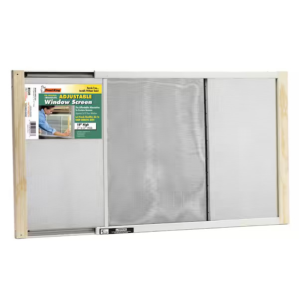 21 – 37 in. W x 15 in. H Clear Wood Frame Adjustable Window Screen