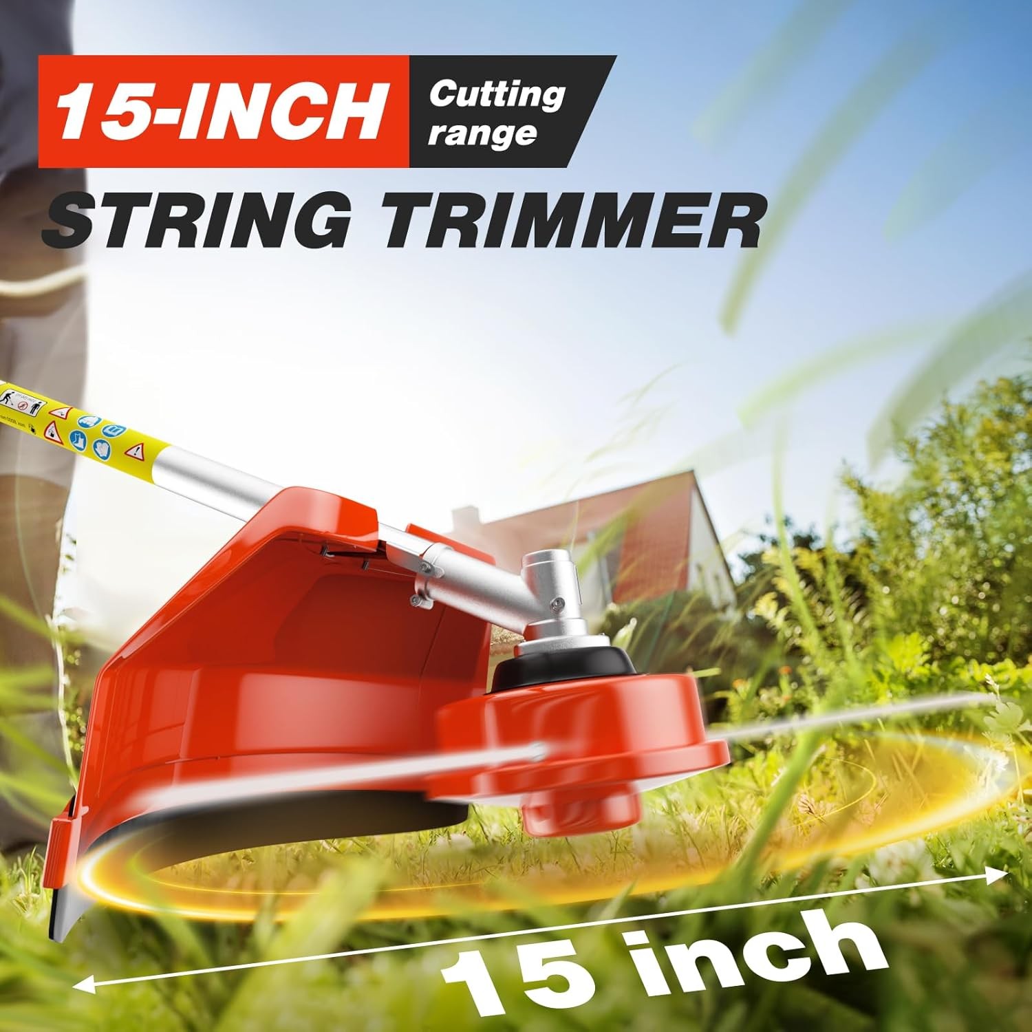 52cc 6-in-1 2-Stroke Gas Powered Weed Eater w/ Hedge Trimmer & Pole Saw Trimming