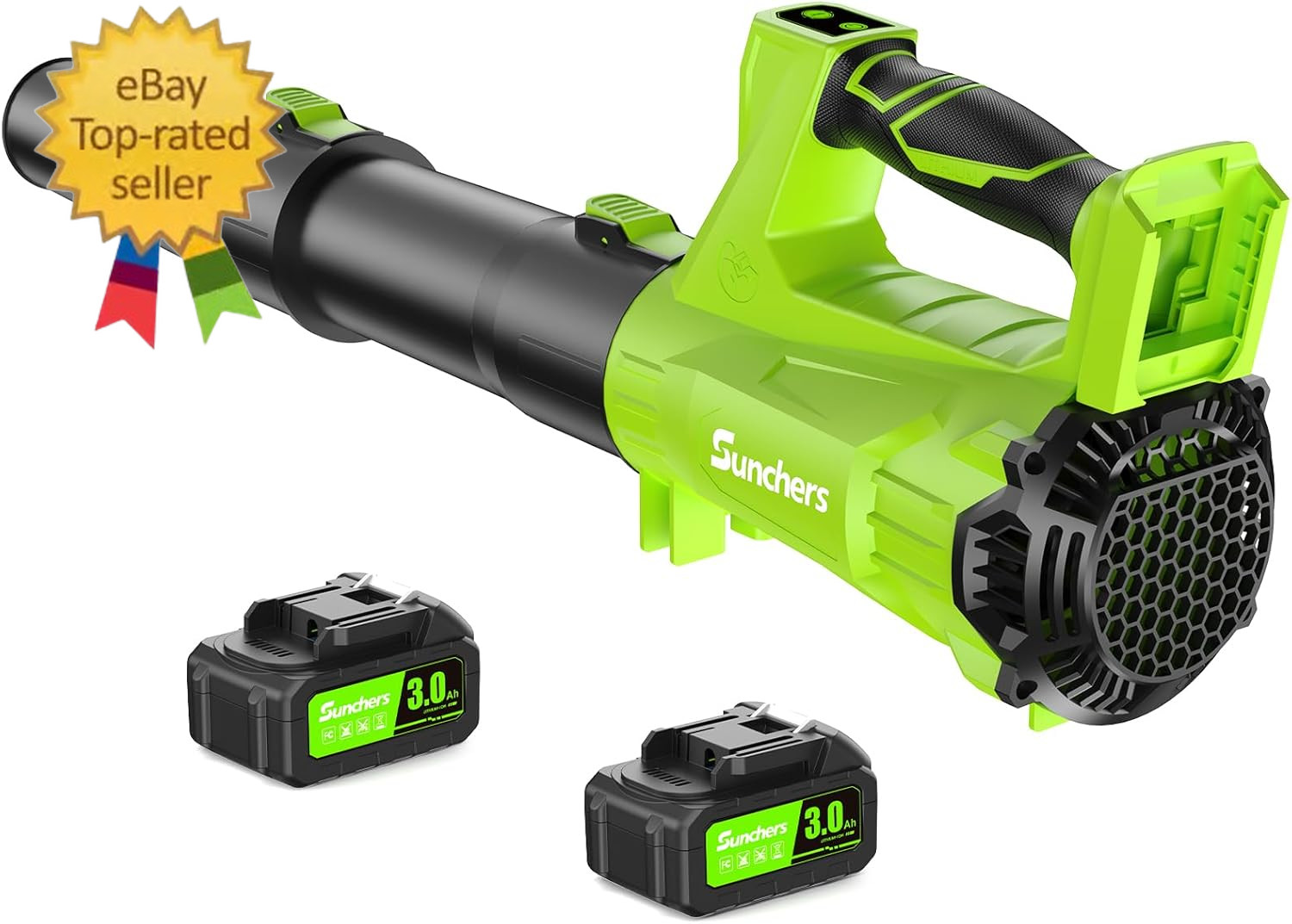 Electric Leaf Blower Cordless with 2 3.0Ah Battery and Charger, 2 Speed Mode 650