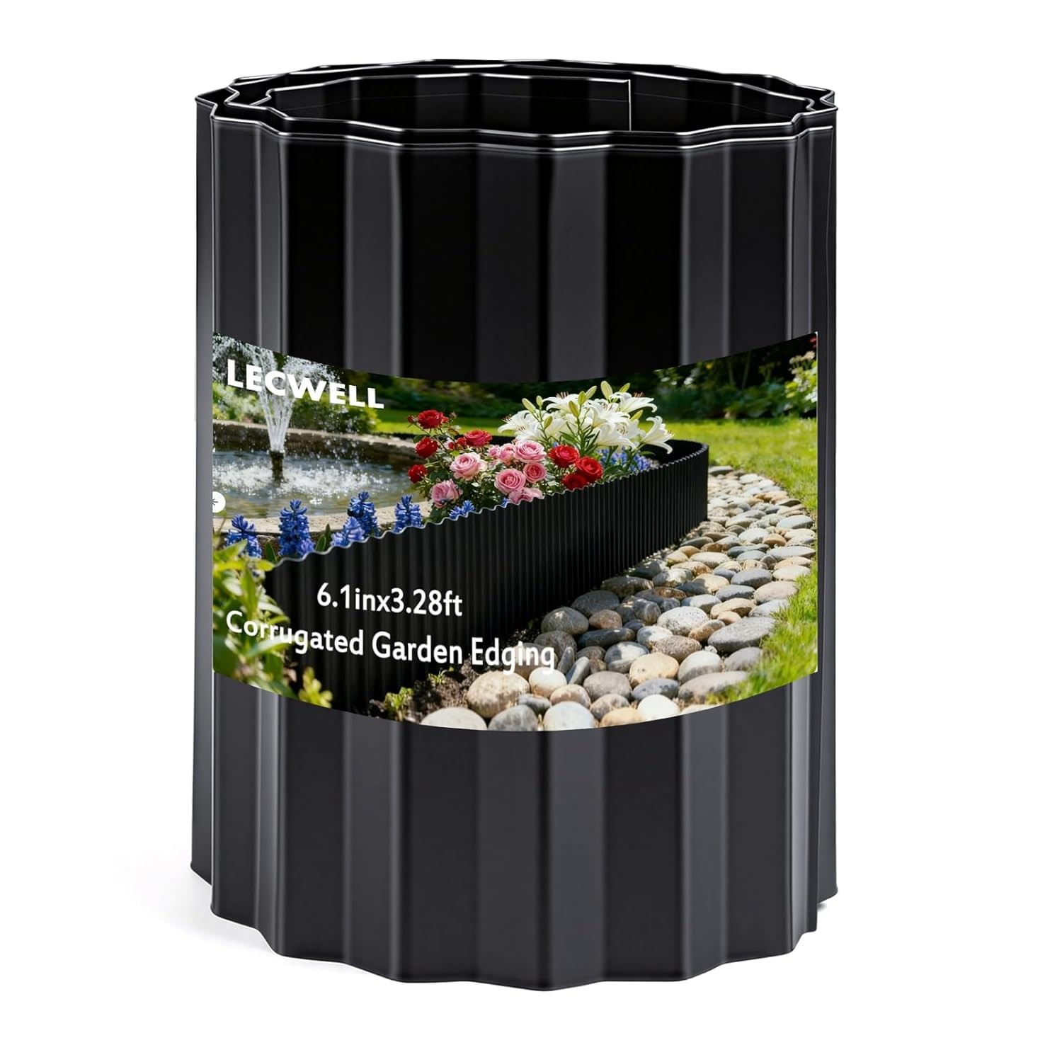 Metal Garden Edging Corrugated Landscape Edging 6.1in x 3.28ft Lawn Border
