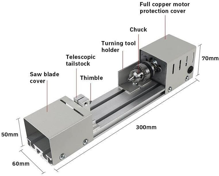 High-Performance Mini Lathe Machine for Crafting & Woodworking – 8000 RPM