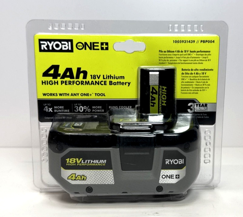 Ryobi ONE+ PBP004 18V Lithium-Ion 4.0 Ah Battery – Black