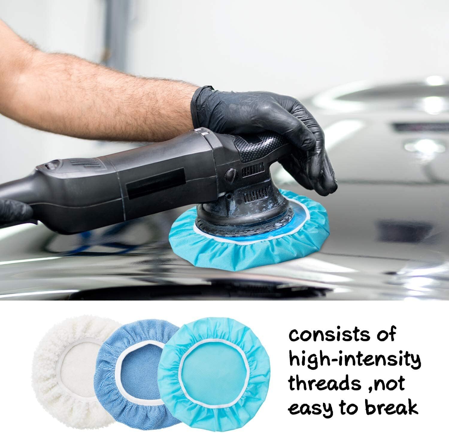 20 Pcs 5-6in Car Orbital Buffer Polisher Pad Bonnet Microfiber Max Baxer Bonnet