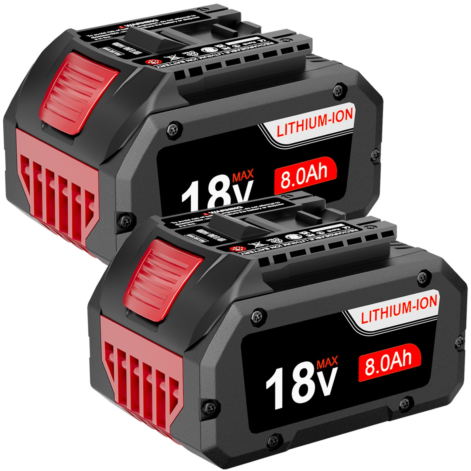 2 Pack 18V Battery For Bosch 18V 8.0AH Li-ion BAT609 BAT610G BAT618 GSR18V-LI