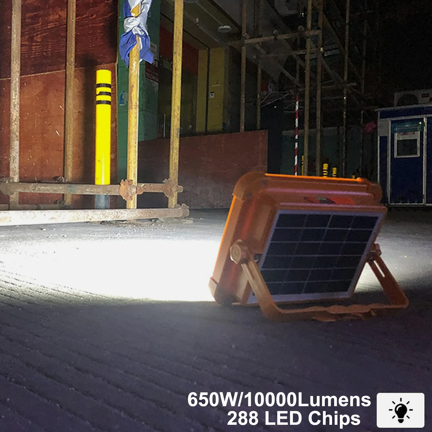 2Pack 288LED Solar Work Light Rechargeable Portable Flood Light for Camping 650W
