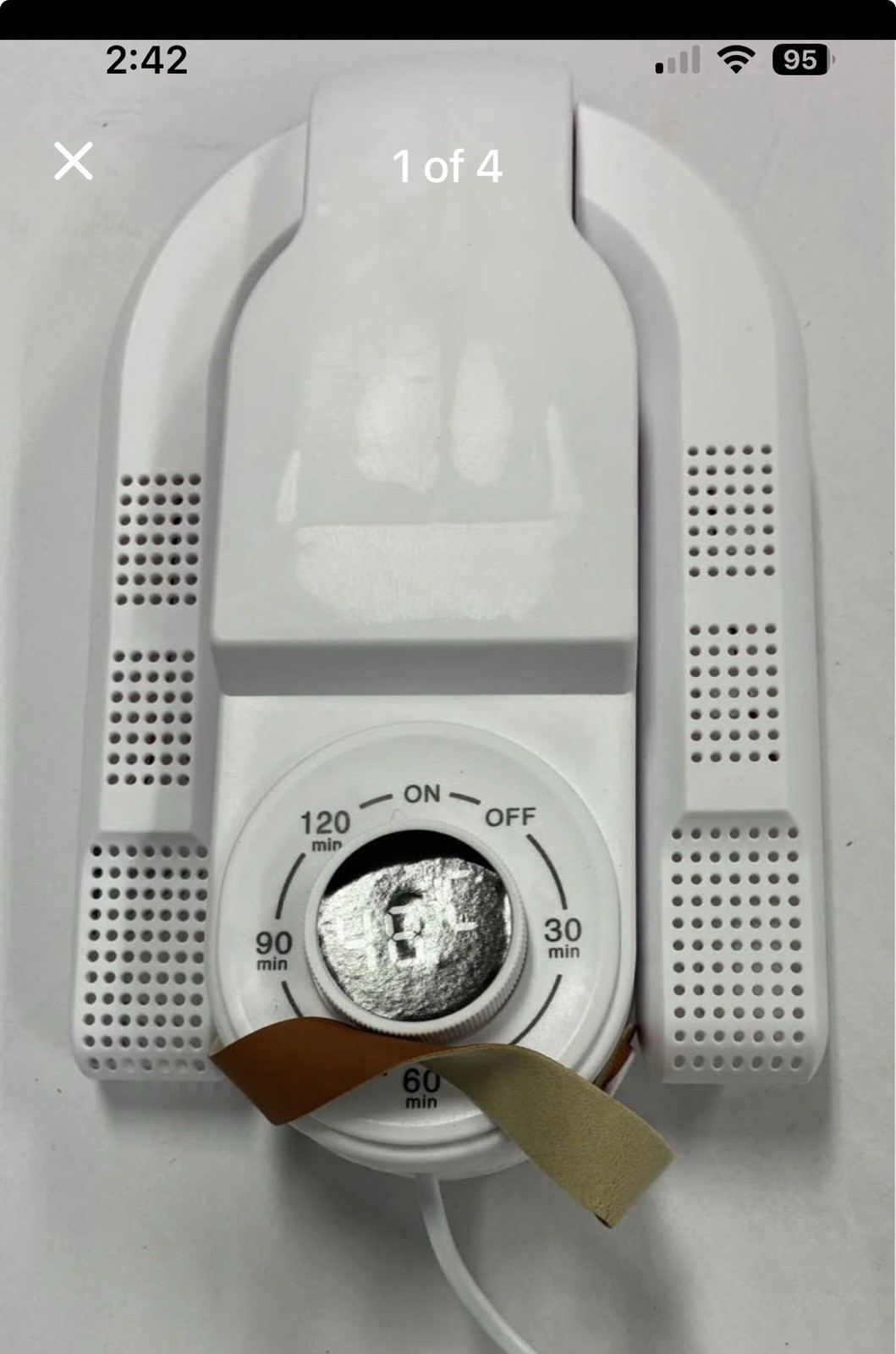Electric Shoe Dryer Boot Warmer Dryer Dual Arms Timer Dial 0-120 Min White