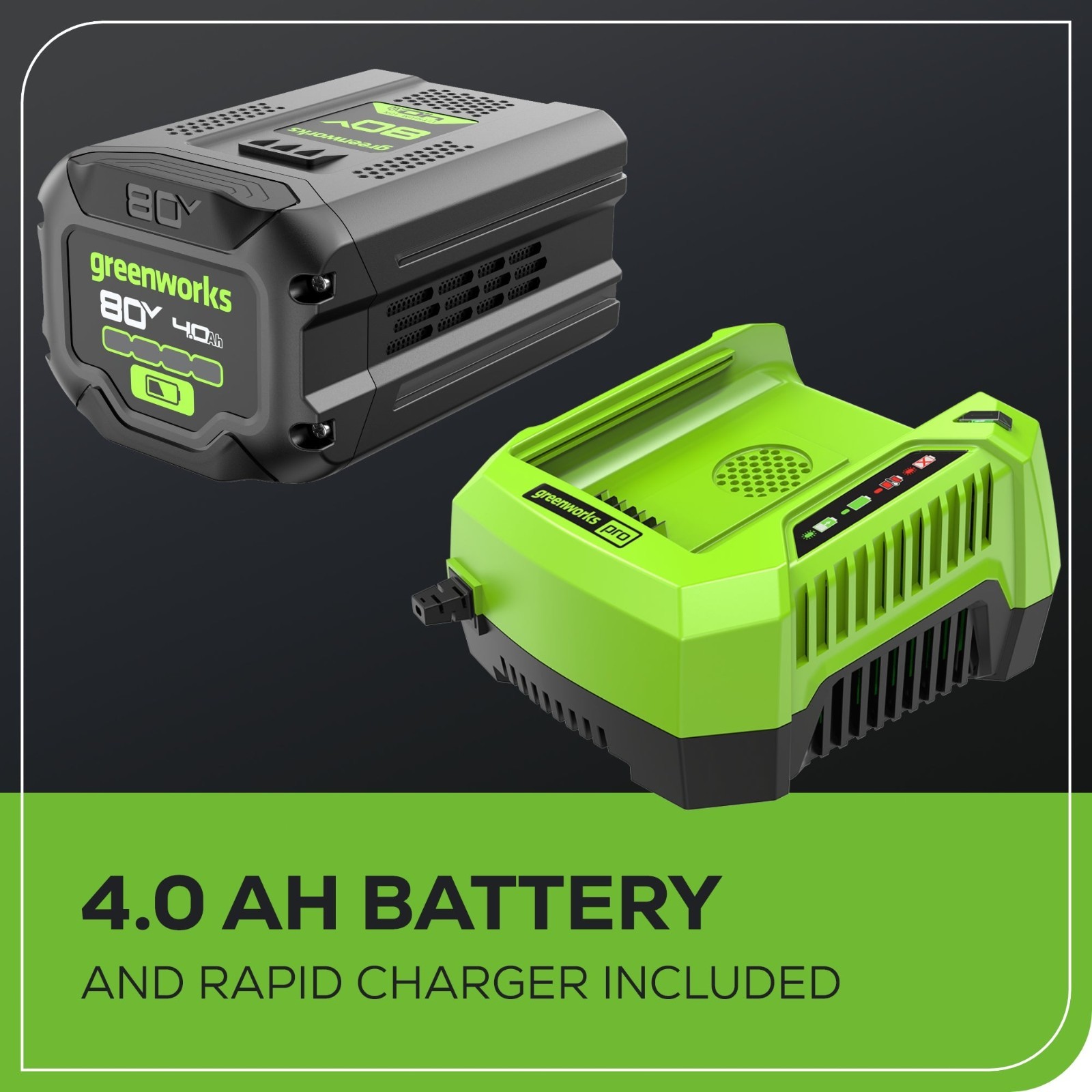 Greenworks 80V 750CFM Backpack Leaf Blower with 4Ah Battery and Rapid Charger