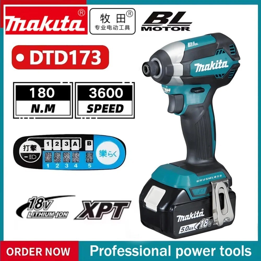 Makita DTD173 bule 18v Brushless Lithium-ion Impact Driver Power Tool