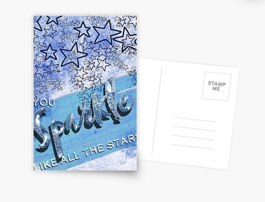 DIGITAL You Sparkle Like STARS Blue Shiny BIRTHDAY Happy Card**PRINT REQ’D**