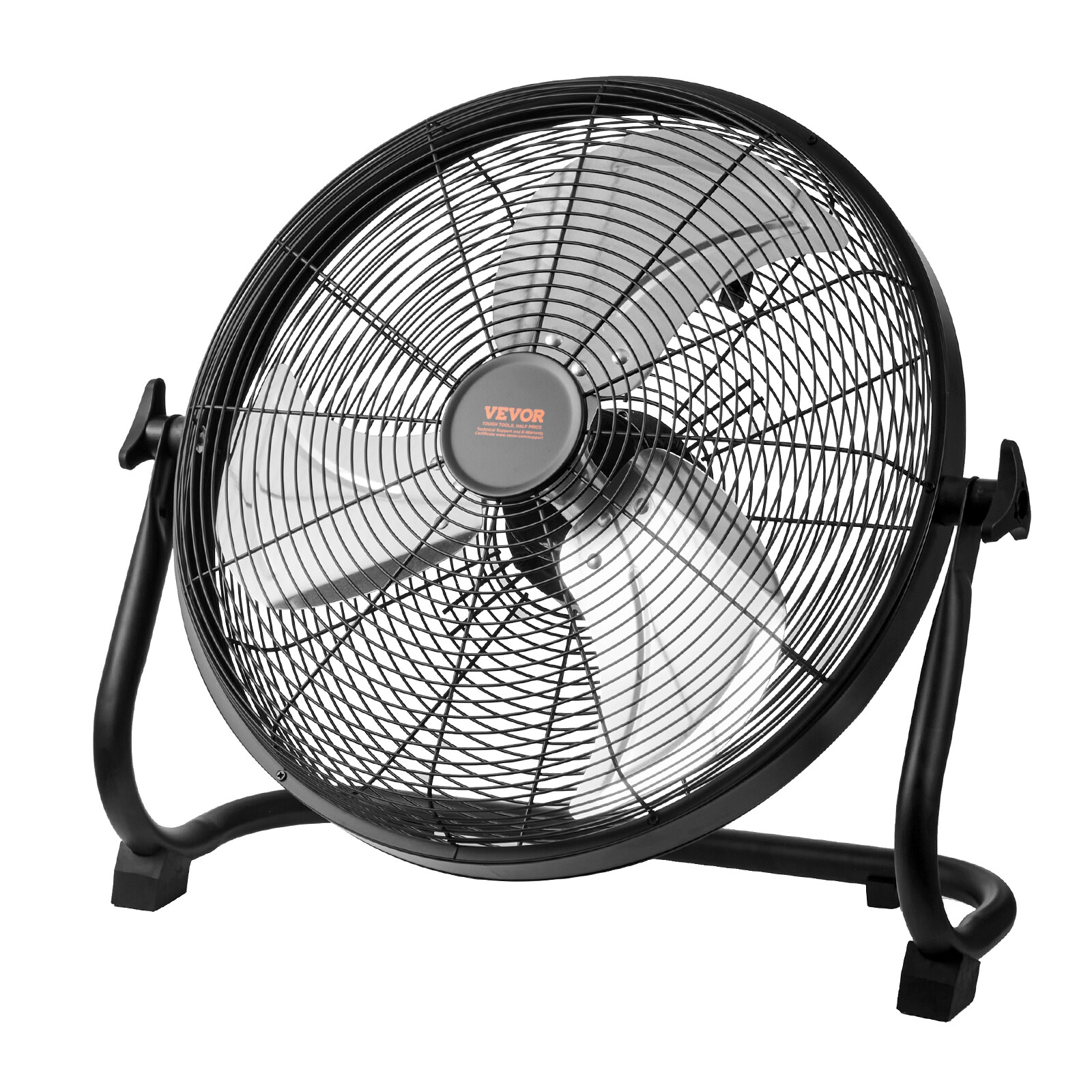 VEVOR 16” Rechargeable High Velocity Cordless Floor Fan Battery Metal Camping