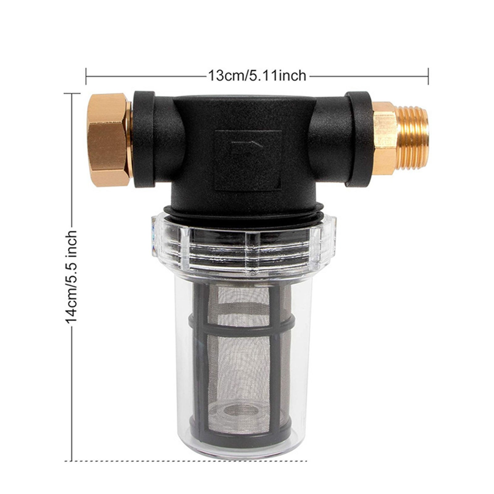 Plastic Metal Inline Water Filter Garden Pressure Washer 40 Mesh 100 Mesh Screen