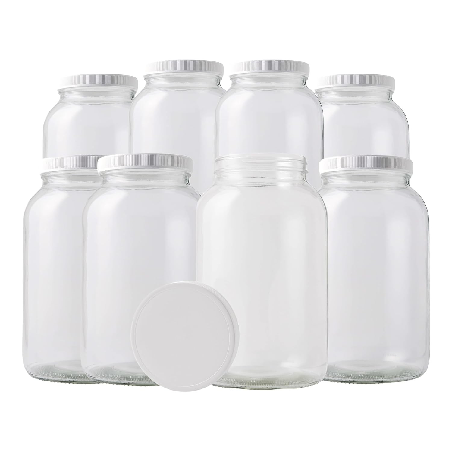 1 Gallon Glass Storage Jars with Airtight Lids | Wide Mouth Glass Ca