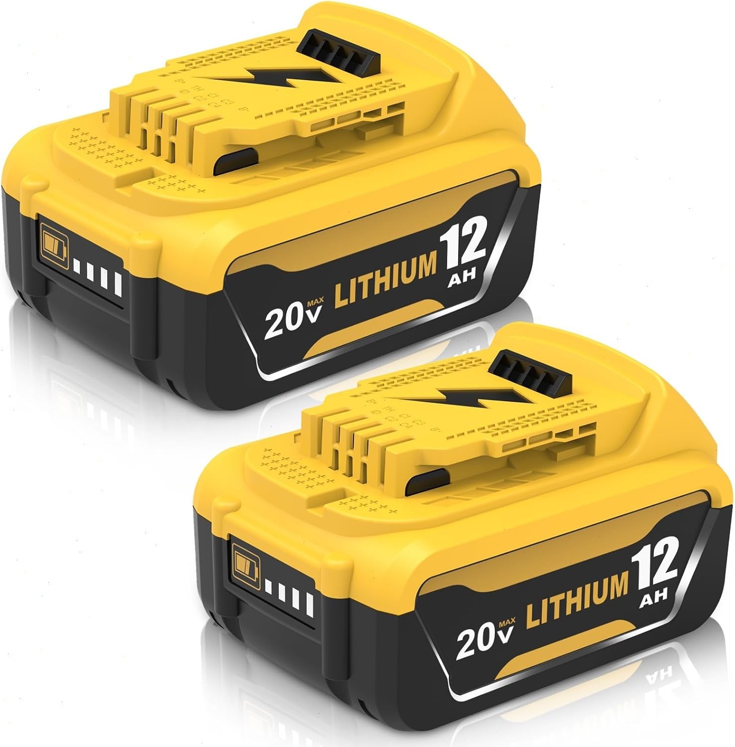 2Pack 12.0AH replace For DeWalt 20V 20 Volt Max Lithium Battery DCB206 DCB205-2