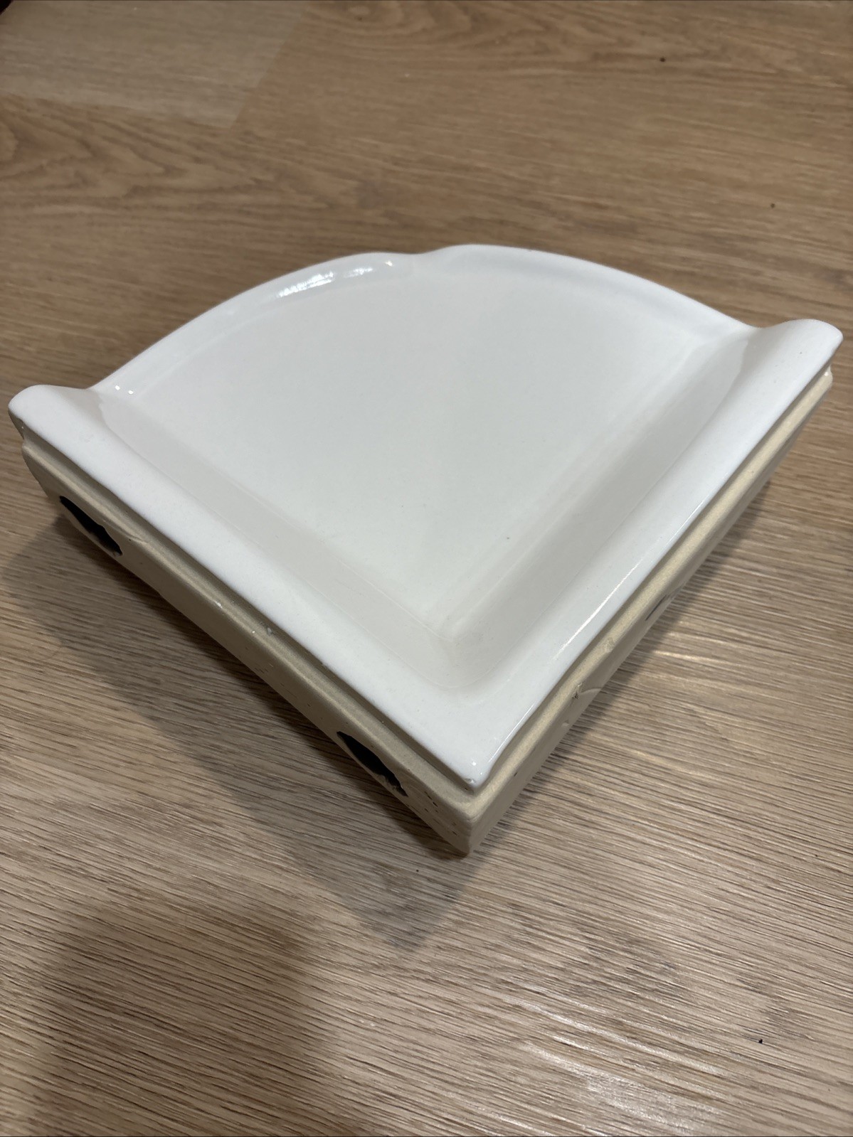 Bright White Ceramic Corner Shower Shelf Ledge 8.5 in Mexico