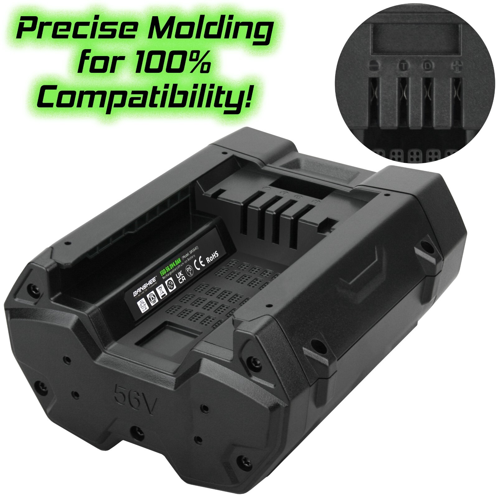 Banshee replacement for EGO Power+ BA2800 56-Volt 4.0Ah Lithium-Ion Battery