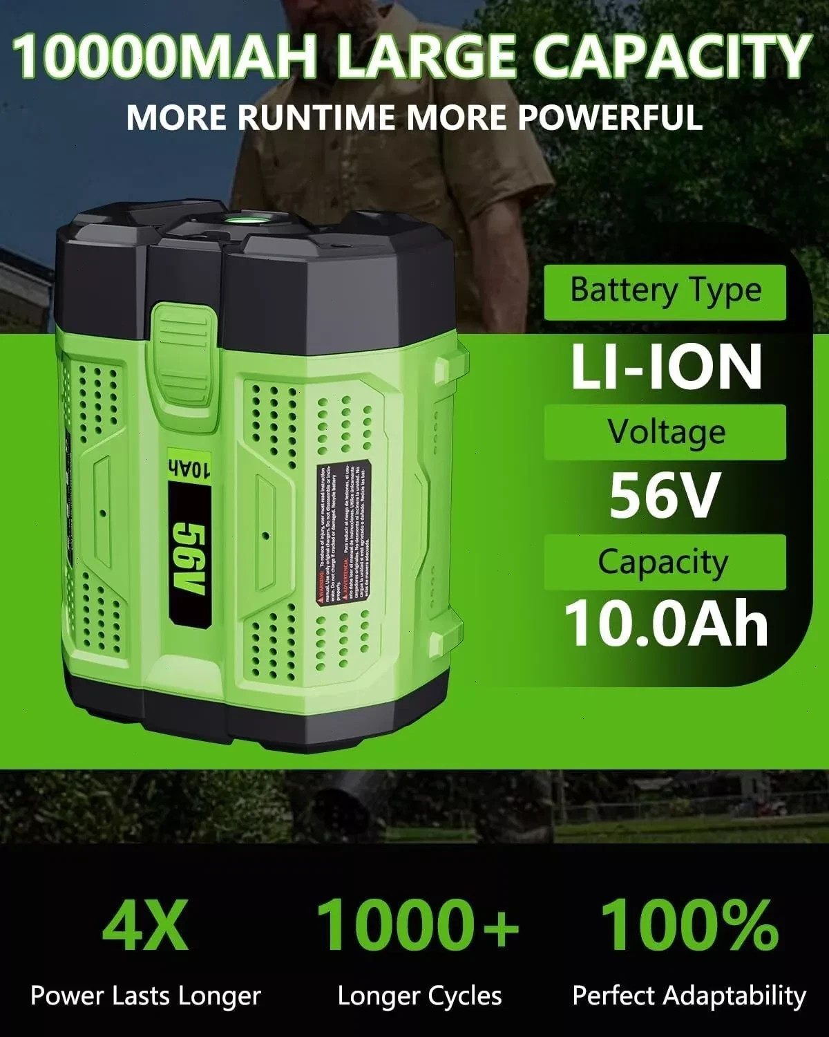 ARC Upgraded 10Ah 7.5 Lithium Battery For EGO 56V 56 Volt BA5600T BA4200 BA2800