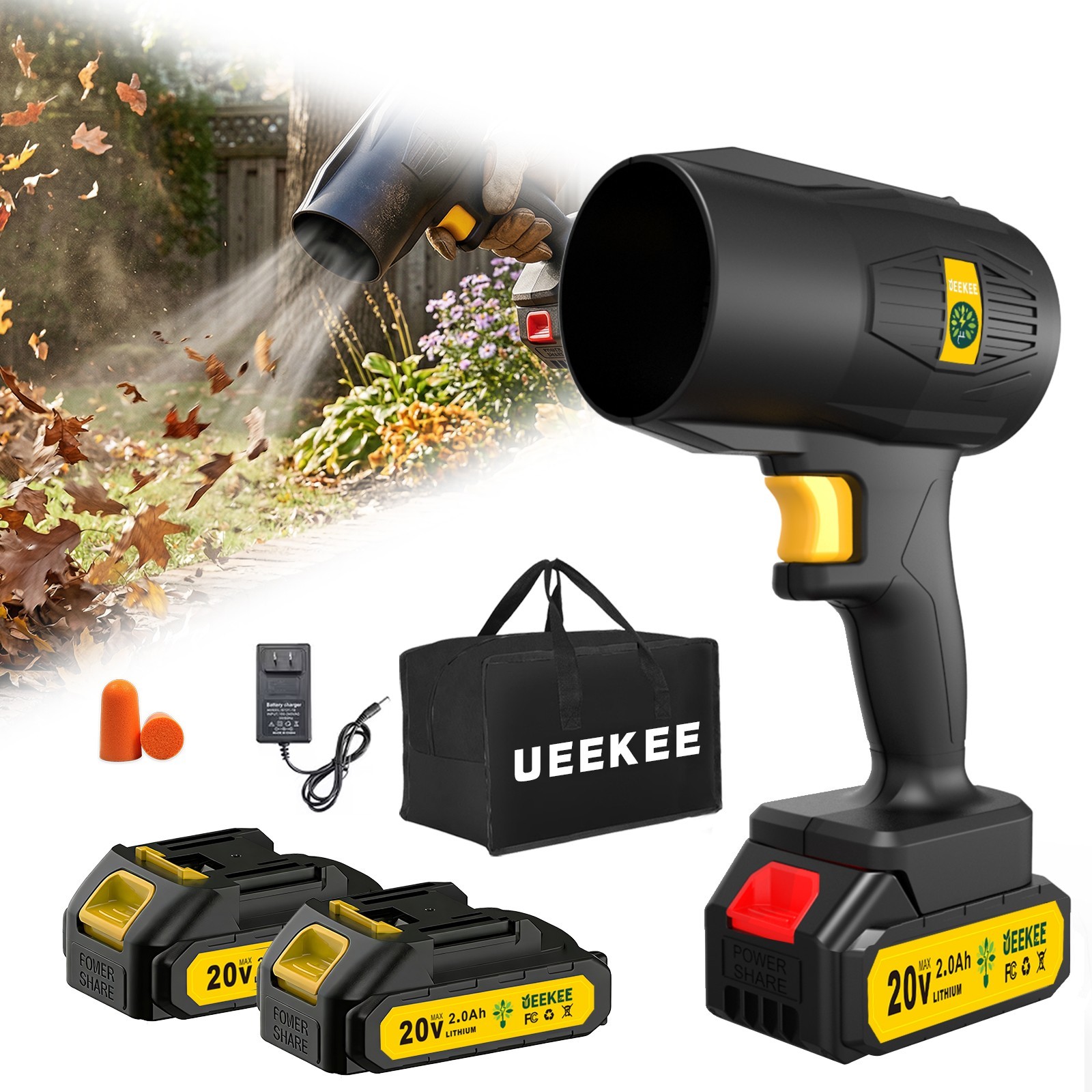 Turbo Blower, 50000RPM Electric Cordless Leaf Blower
