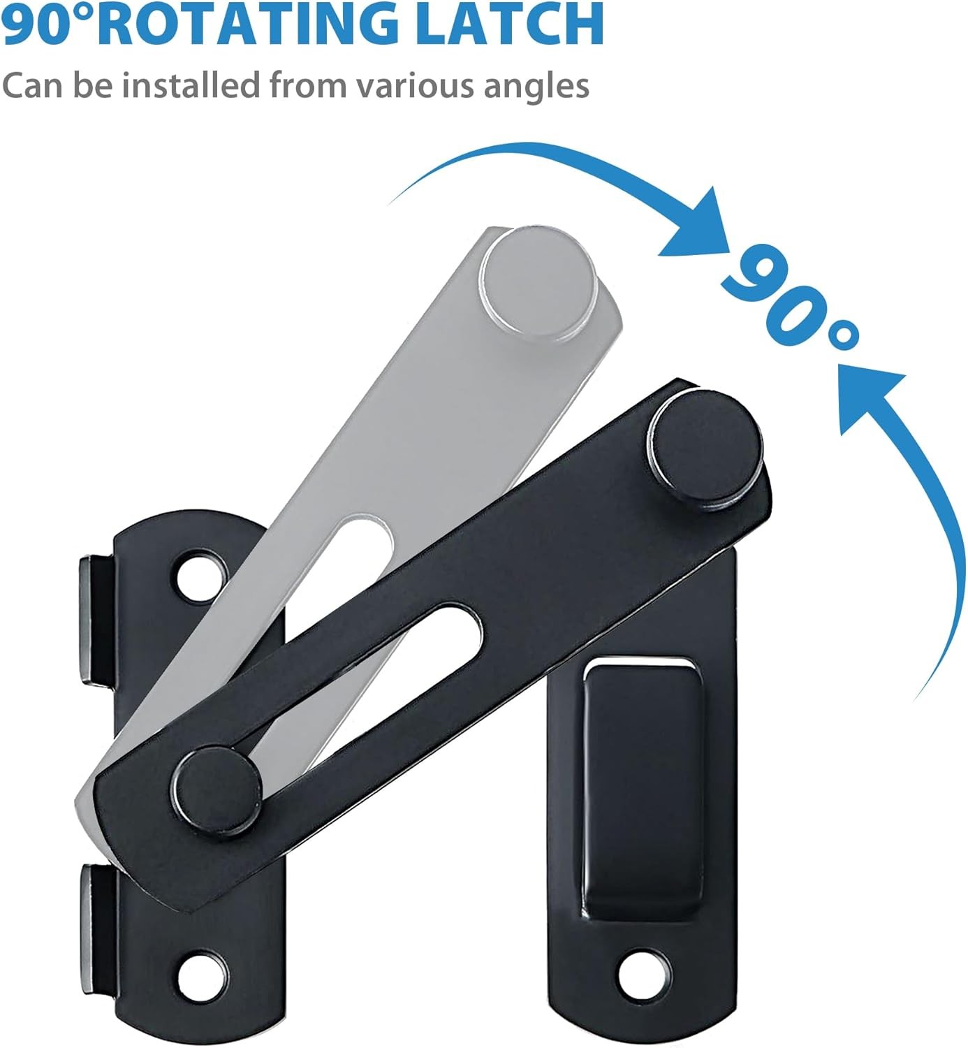 2PCS Heavy Duty Barn Door Lock 180°Flip Sliding Latch Lock Stainless Steel Matte