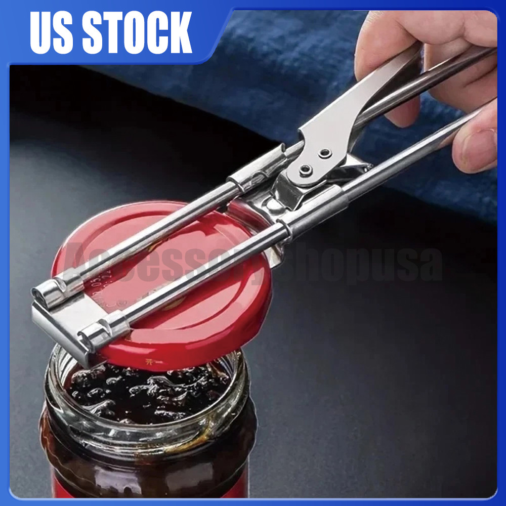 NEW Stainless Steel Can Opener Multifunctional Adjustable Jar Lid Gripper Tool