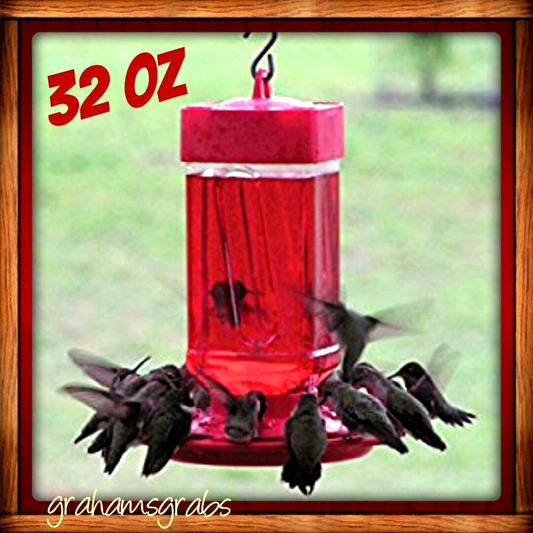 FIRST NATURE HUMMINGBIRD FEEDER 32 OZ WIDE MOUTH #3055 EASY CLEAN MADE IN USA!