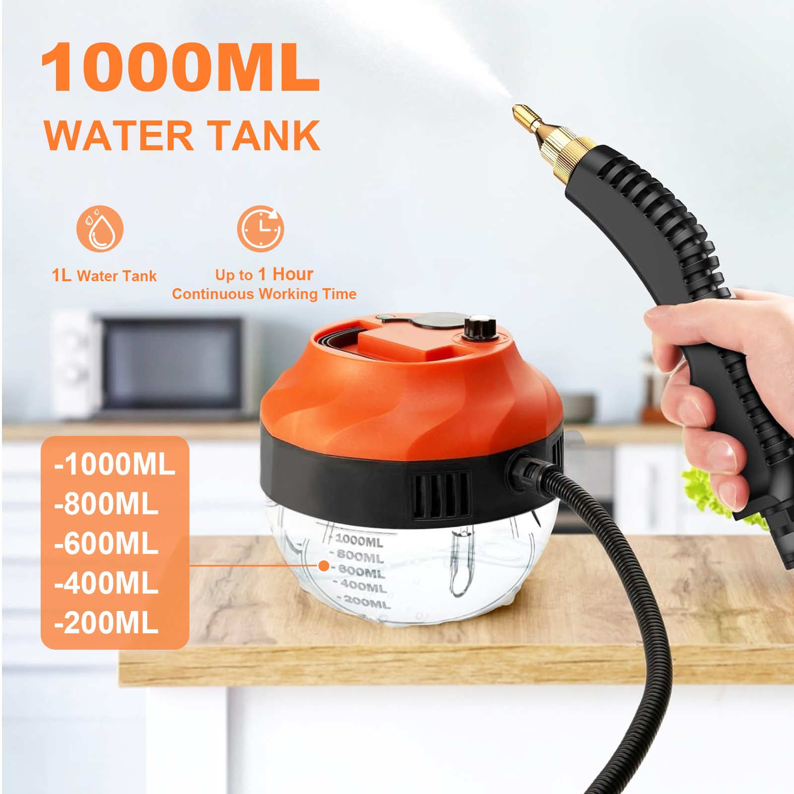 3800W Heavy-Duty High-Pressure Steam Cleaner Machine for Household&Car Cleaning