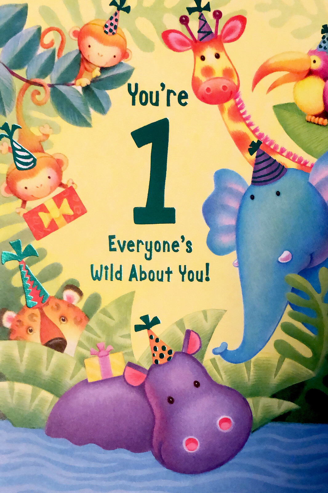 Happy Birthday 1 Year Old Card Hallmark Greeting Card Fast Ship “One” Animals