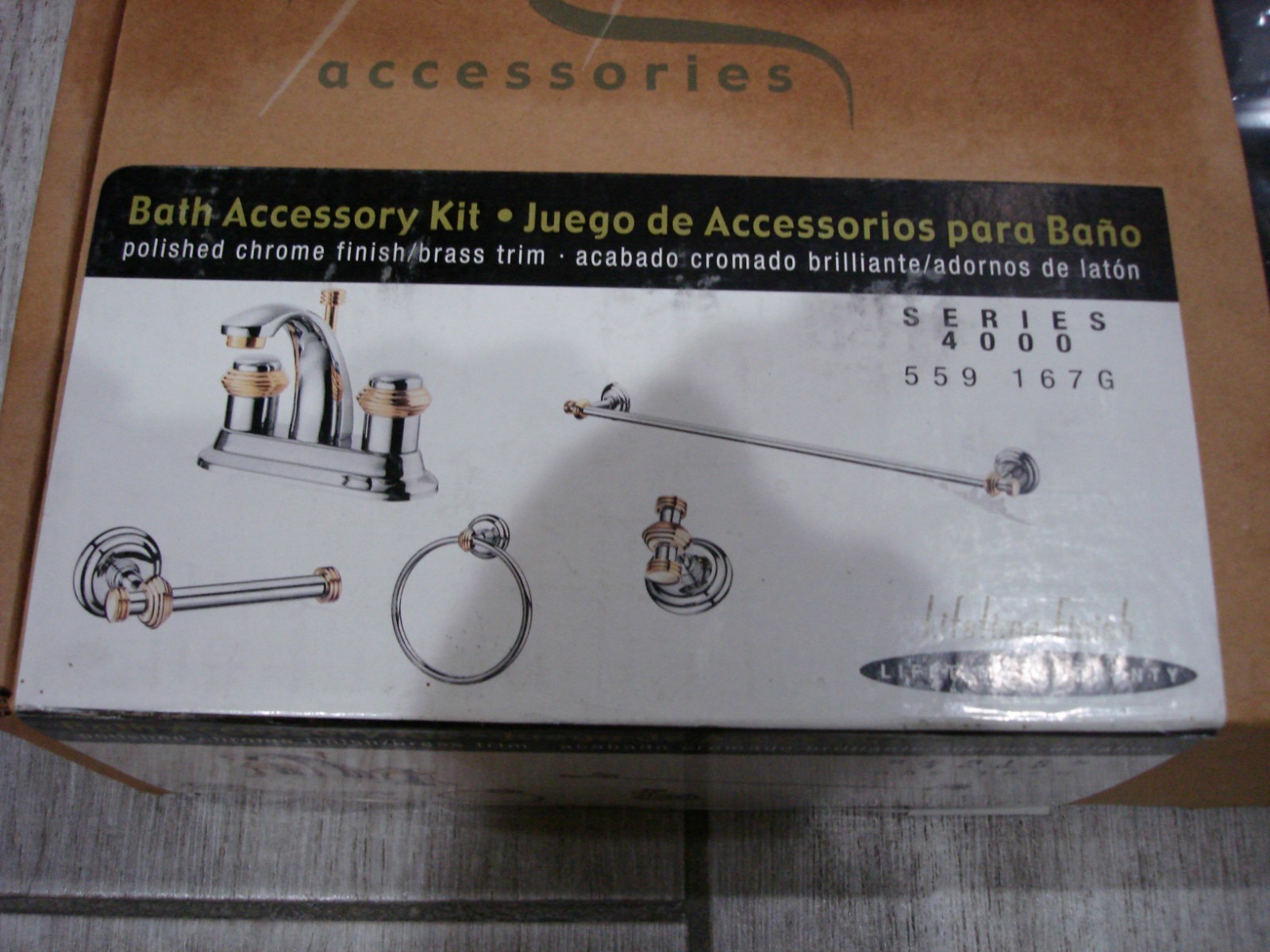 Pegasus 4000 Series Polished Chrome & Brass Bathroom Faucet & Acc. Kit 559 167G