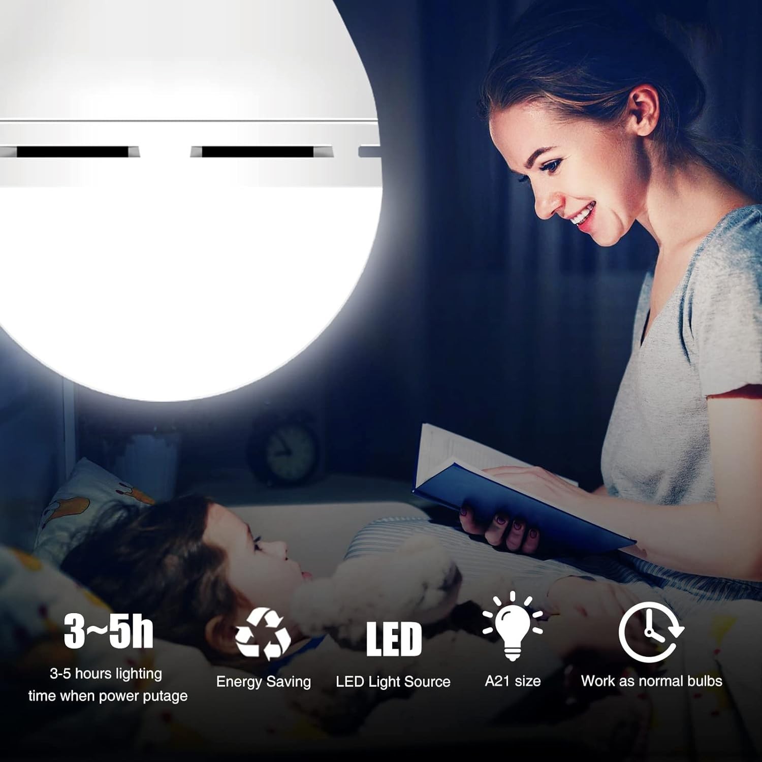 9W(60W) Led Bulb Rechargeable LED Light Bulbs with Battery backup Emergency