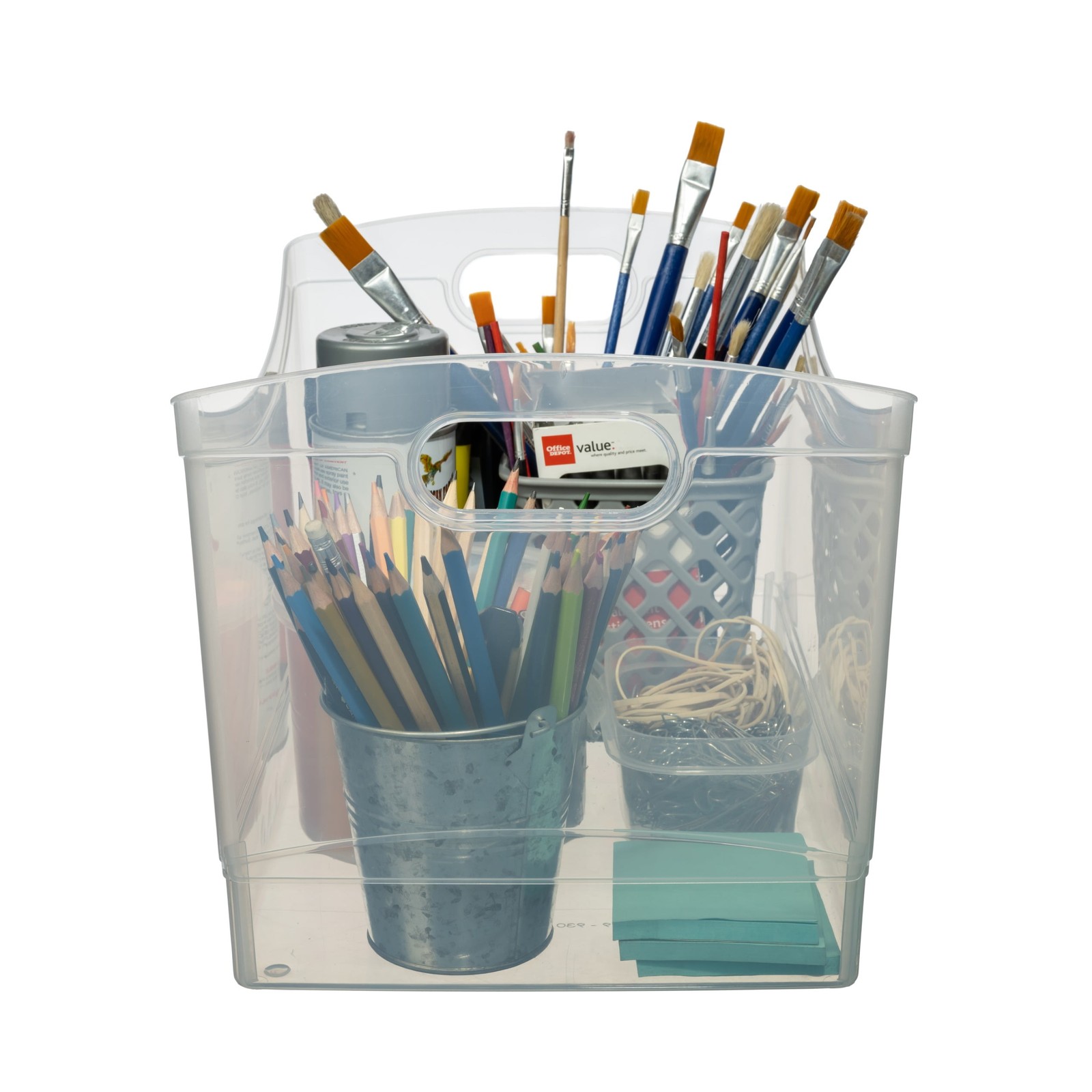 Clear Plastic Storage Bin with Handles, Multi-purpose Organizer 15.3×10.4×9.8in