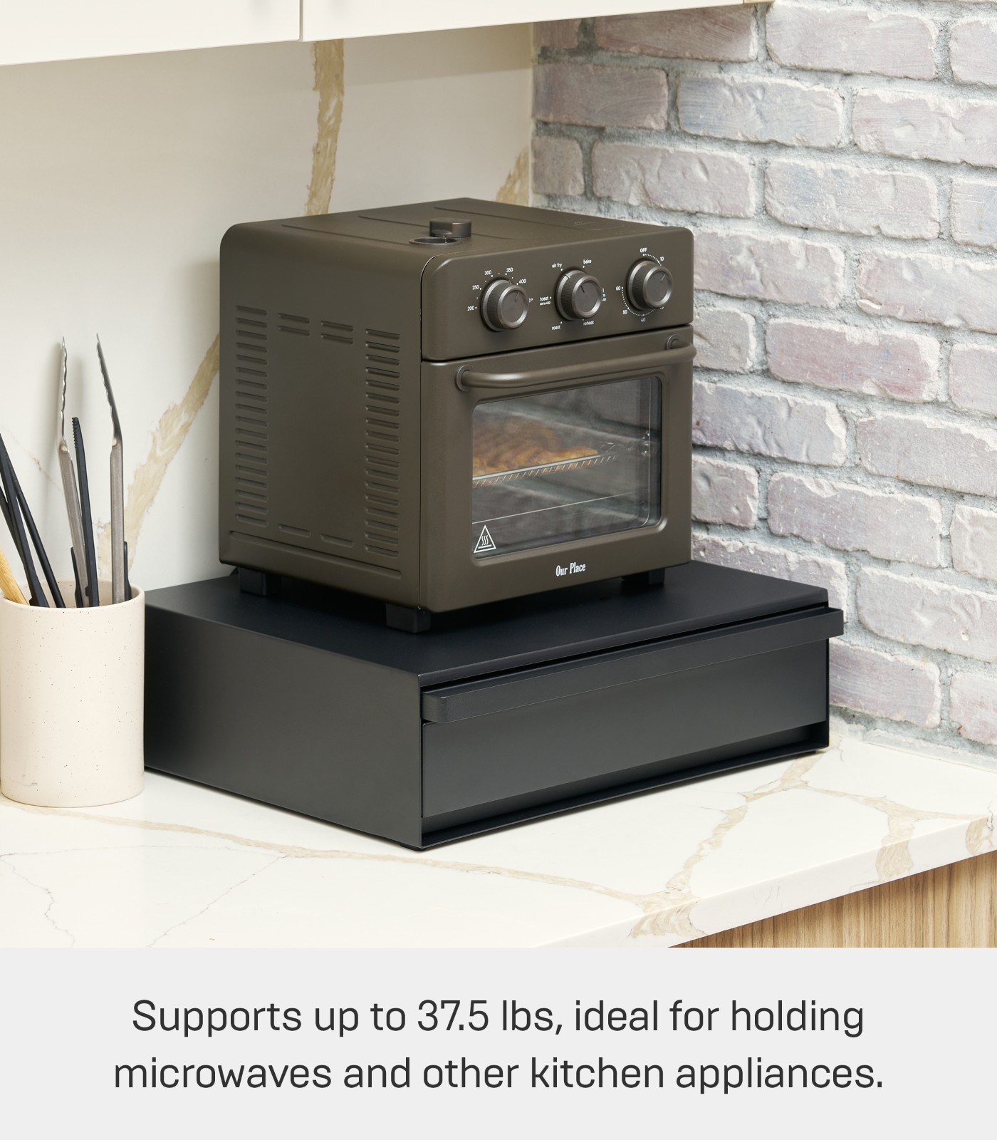Yamazaki Home TOWER Kitchen Countertop Organizer Appliance Stand with Drawer