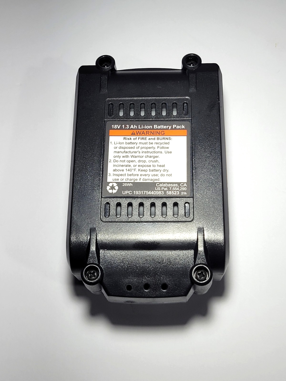 WARRIOR 18V Lithium-Ion Battery 1.3Ah