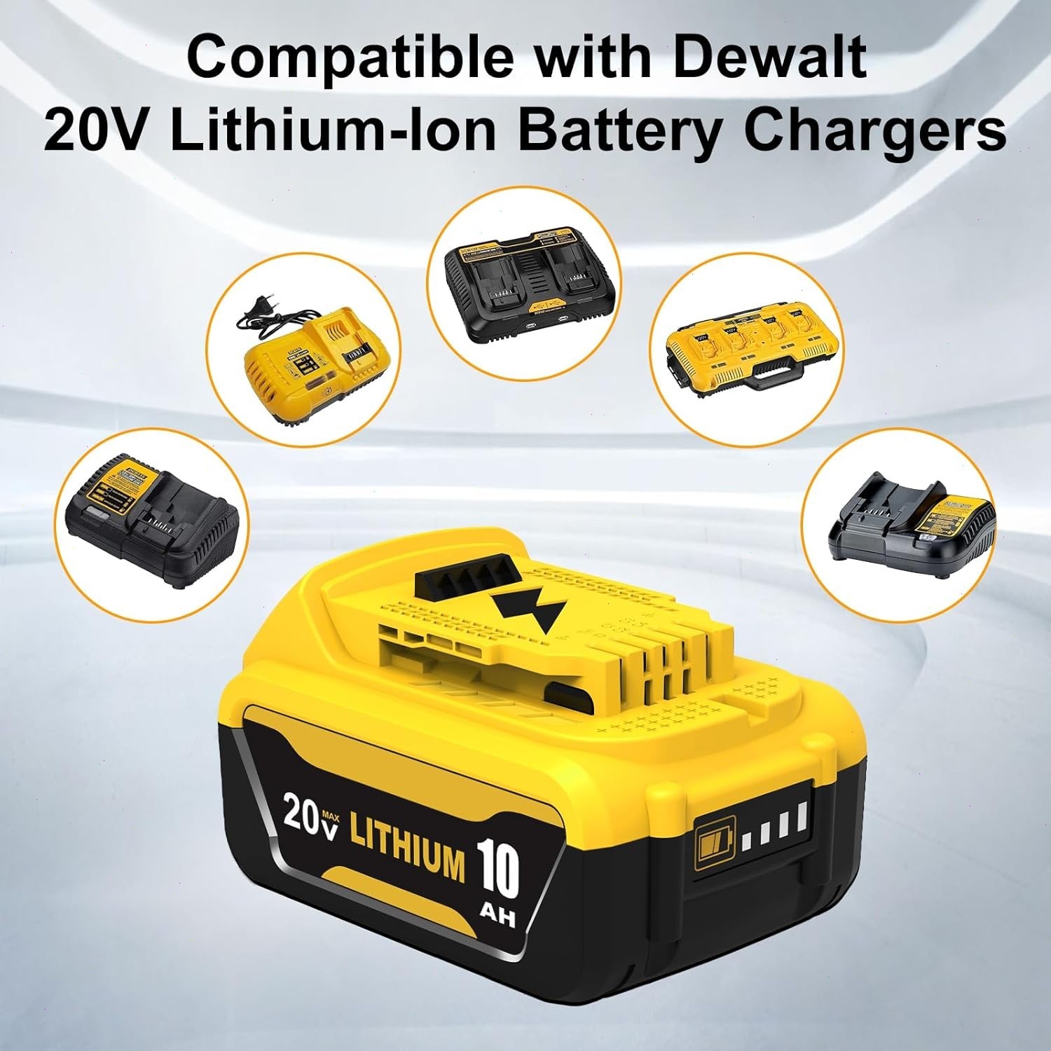 2Pack 10.0AH For DeWalt 20V 20 Volt Max XR Lithium Ion Battery DCB206-2 DCB205-2