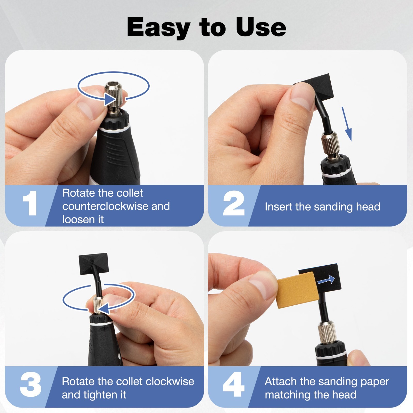 SHALL Mini Pen Sander, 12V Electric Reciprocating Sander with 4 Adjustable Speed