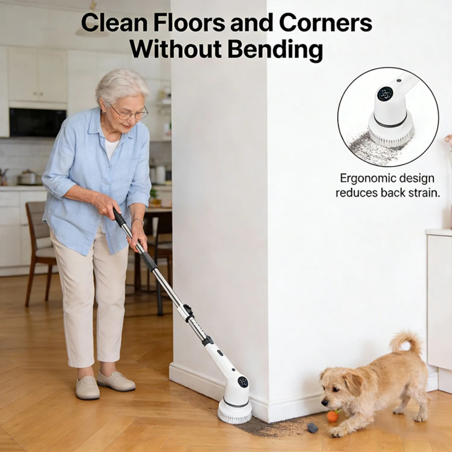 Cordless Electric Spin Cleaning Brush with 8 Brush Heads, 1300mAh Battery & 3 Sp