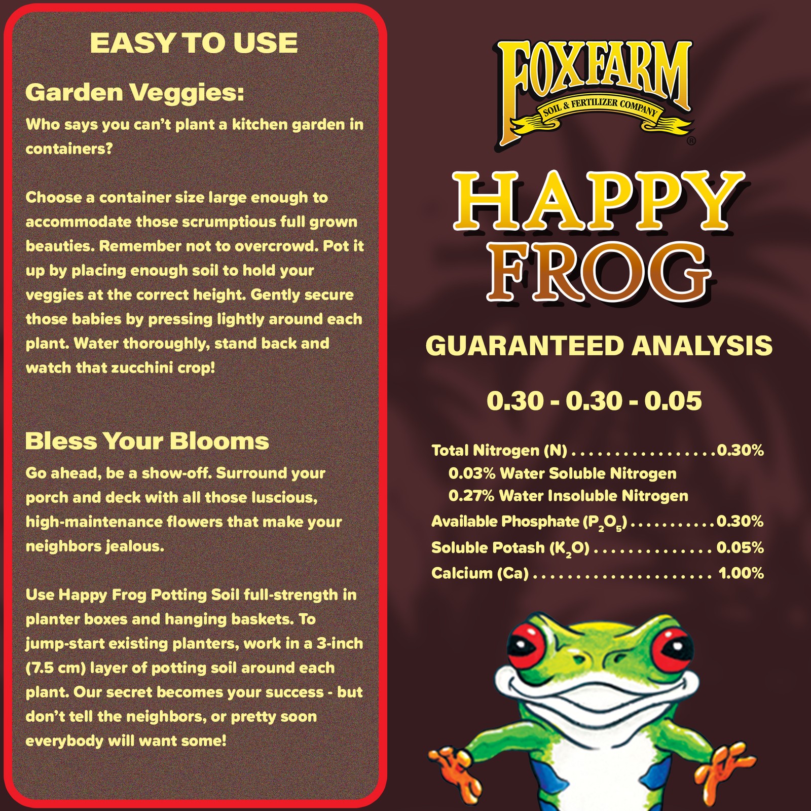 FoxFarm Happy Frog pH Adjusted Plant Garden Potting Mix, 2 CF -Pack of 4