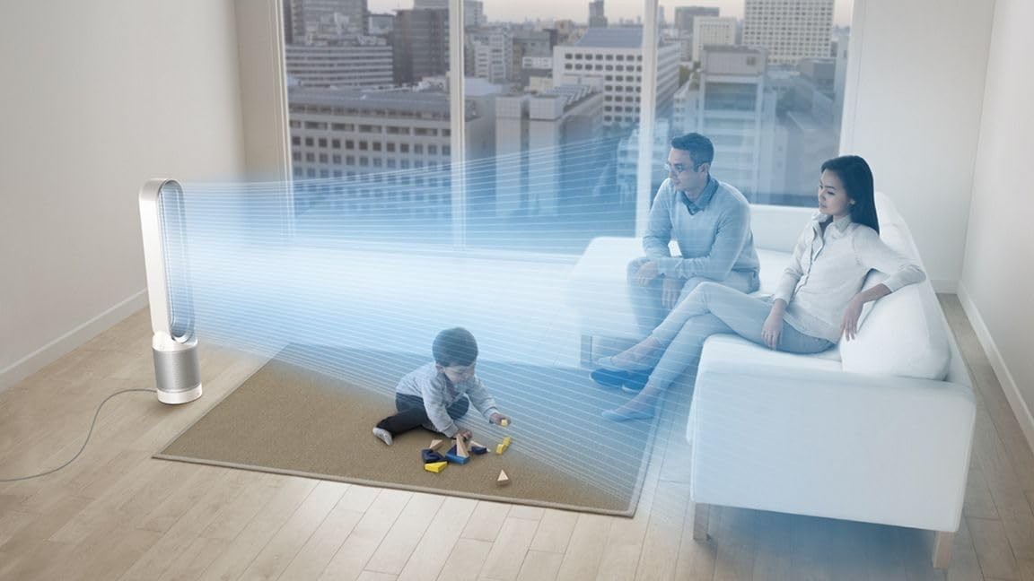 Dyson Pure Cool TP02 Wi-Fi Enabled HEPA Air Purifier and Tower Fan, White/Silver
