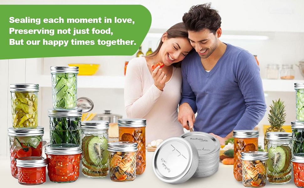 116PCS Canning lids Wide Mouth(3.43in/87mm), Upgraded Leak-Proof Mason Jar Lids