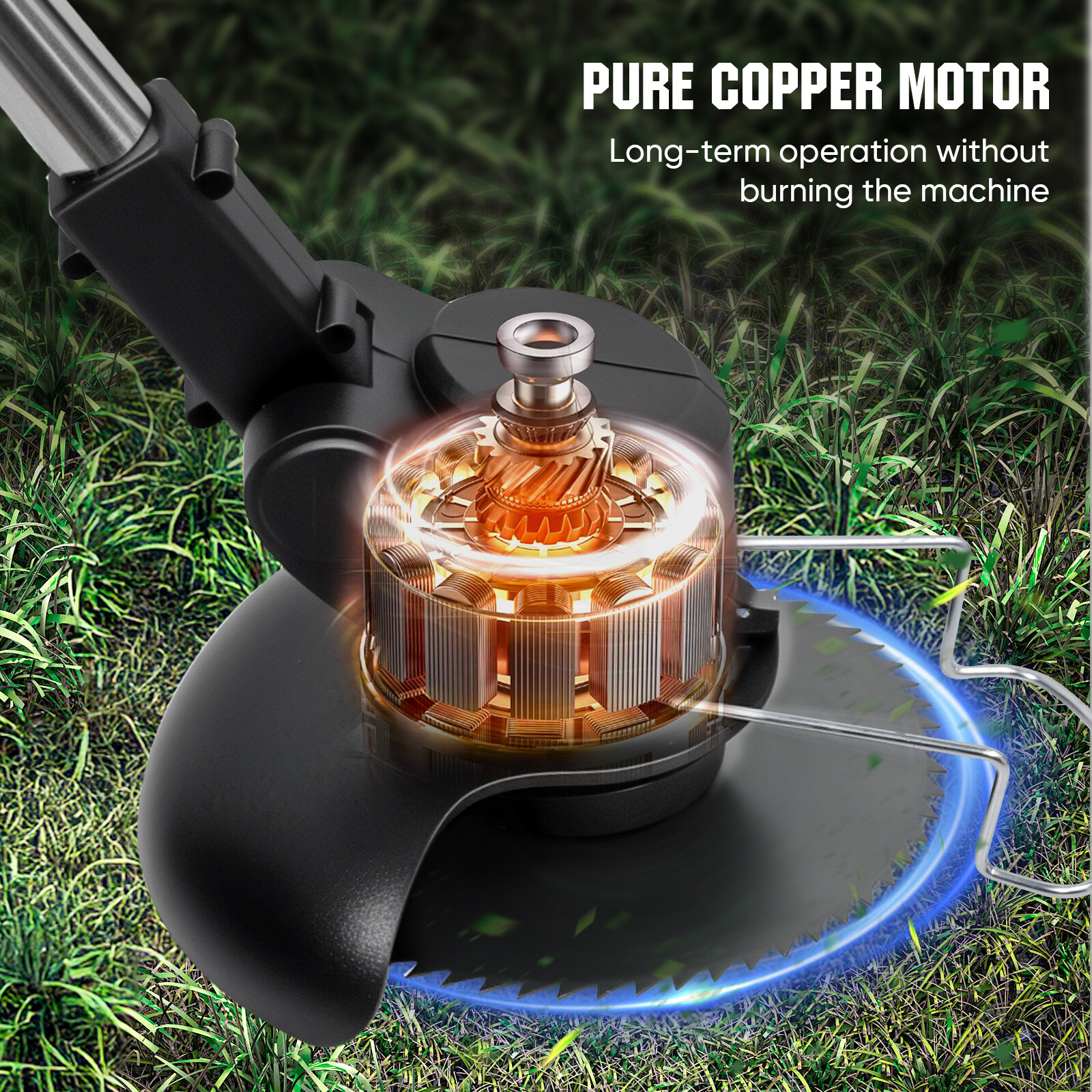 2500W Cordless Weed Eater Electric Brush Cutter Grass String Trimmer Lawn Edger