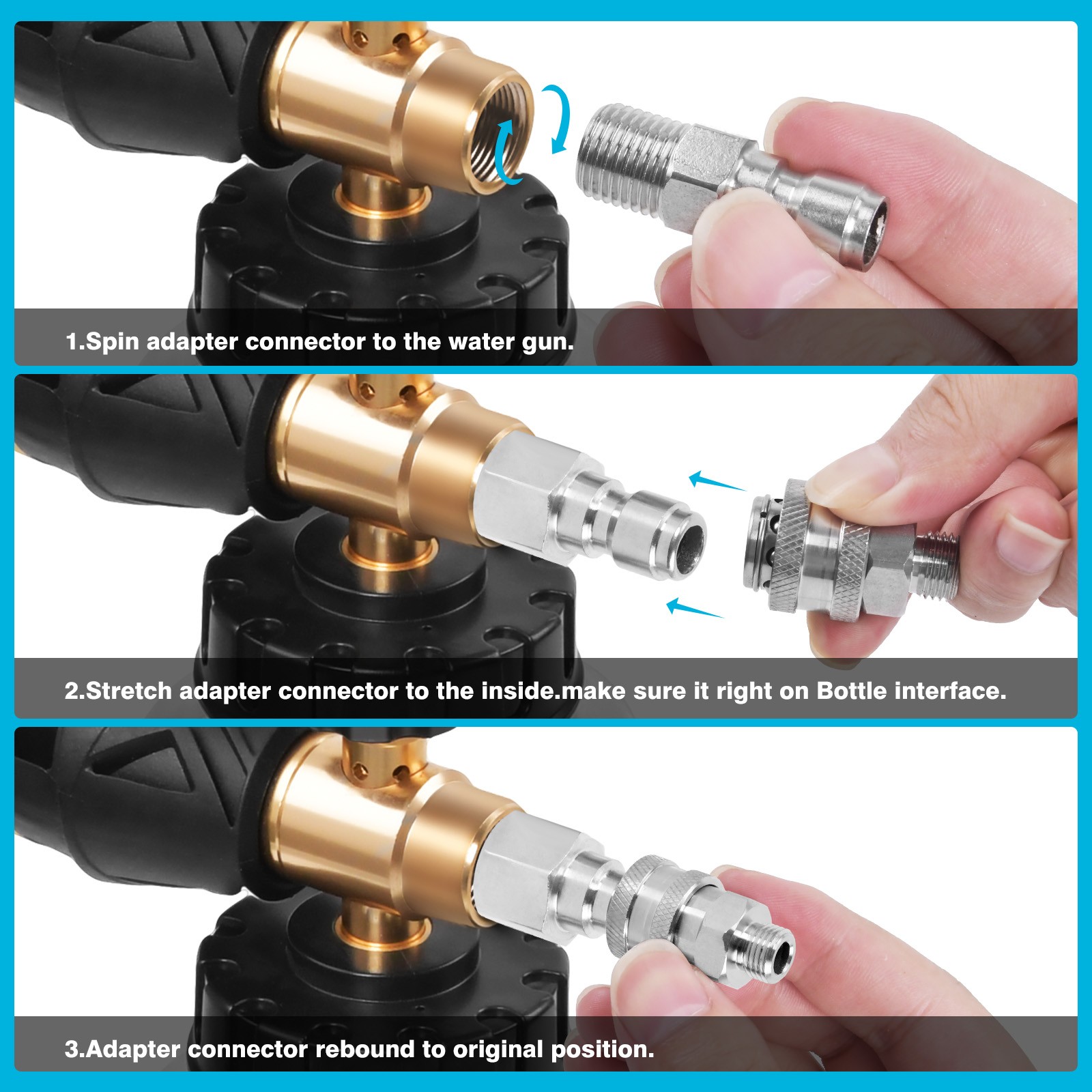 2 Sets NPT 1/4 Inch Pressure Washer Coupler Quick Connect Plug Fitting Adapter