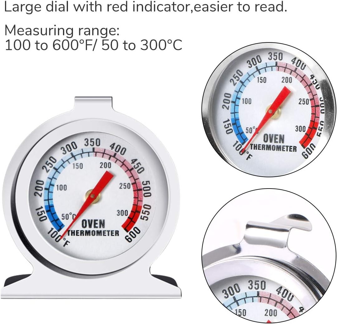 Oven Thermometer Stainless Steel Classic Stand Up Food Meat Temperature Gauge5-1
