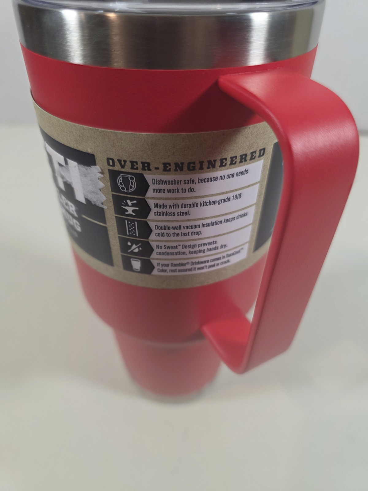 Yeti 42oz. Rambler With Straw Lid “Rescue Red” NEW